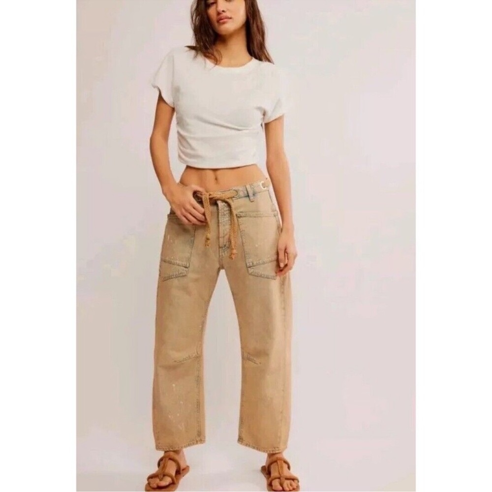 We The Free Tan Boyfriend Jeans Relaxed Fit